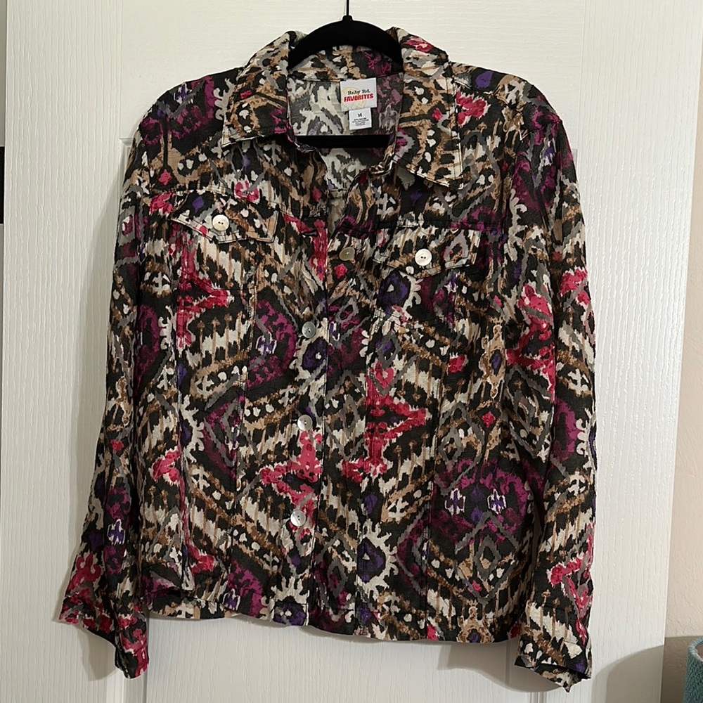 Ruby Rd. Black Button Down Shirt with Boxy Fit